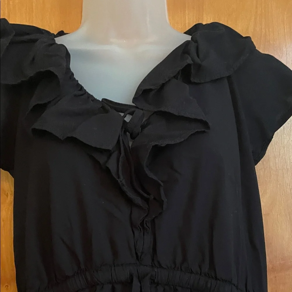 Old Navy Black Ruffle-Trim Mini Dress - Picture 3 of 5